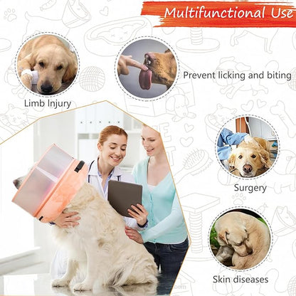 Inflatable Dog Cone Collar with Enhanced Anti-Licking, Soft Neck Donut for Dogs Cats, Recovery Pet Cone Collar After Surgery for Large Medium Small Dogs (Donut Blue, Medium+)