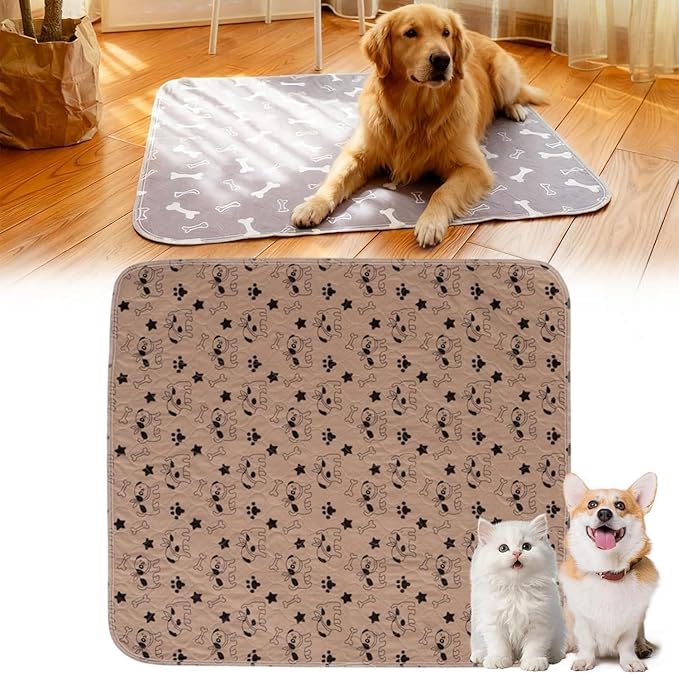 Puppy Pads with pheromones, 2026 Upgraded Washable Puppy Pads for Dogs & Cats, Pee Pad - Leak & Odor Waterproof, Non-Slip Base, Easy to Clean & Reusable (Brown-A, L: 31.5" × 35.4")