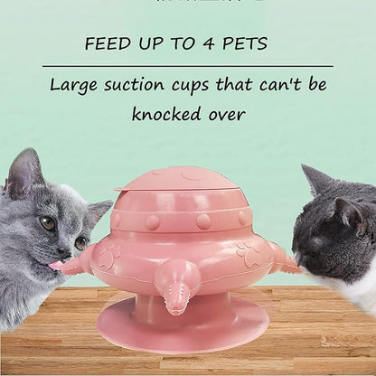 Puppy Nipple Feeder, Kitten Nursing Milk Bowl, Bubble Silicone Milk Feeder, Dog Nurser Bottle with Base, Pacifiers Feeding Station for Multiple Puppies Kittens Rabbits (Pink)