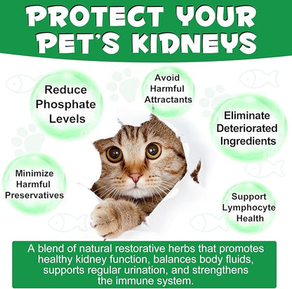 Kidney Support for Cats, Cat Kidney Treatment Support Normal Kidney Function, Increase Immunity, Herbal Supplement Supports Healthy Kidney Function, 60ml