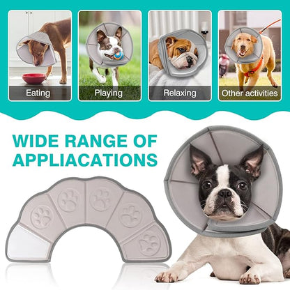 Soft Dog Cone Pet Cone Dog Recovery Collar Cone for Dogs After Surgery,Adjustable Dog Cone Collar for Large Medium Small Dogs Elizabethan Collar