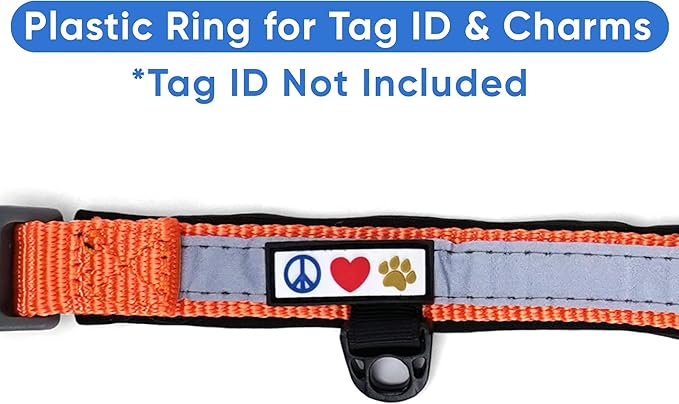 Pawtitas Lumberjack Padded Martingale Collar for Dogs | Soft Neoprene Dog Collar for Your pet's Comfort Made with Reflective Band for Maximum Visibility | Fits Small and Large Pets - Medium Orange