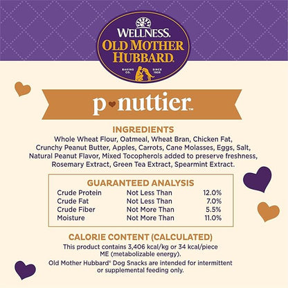 Old Mother Hubbard Wellness P-Nuttier Dog Biscuits, Natural, Training Treats, Peanut Butter Flavor, Small Size, (20 Ounce Bag) (Pack of 2)