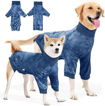 Lukovee Recovery Suit for Dogs - Soft Onesie Dog Surgery Suit for Female Male Dogs, Breathable Surgical Recovery Suit Prevent Licking Spay Recovery Suit Dog E-Collar & Cone Alternative(2XL,Blue)