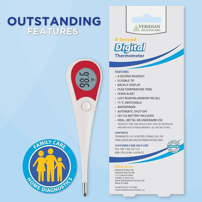 Veridian 08-362 8-Second Flex Tip Digital Thermometer