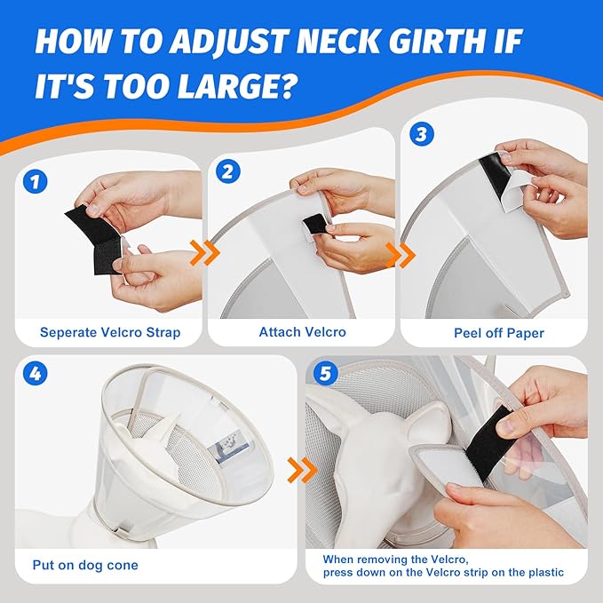 Dog Cone Collar with Soft Liner to Stop Licking, Elizabeth Recovery Collar After Surgery for Large Medium Dogs, Comfortable Pet Head Cone Alternative for Neutering Spay Injury (XL)