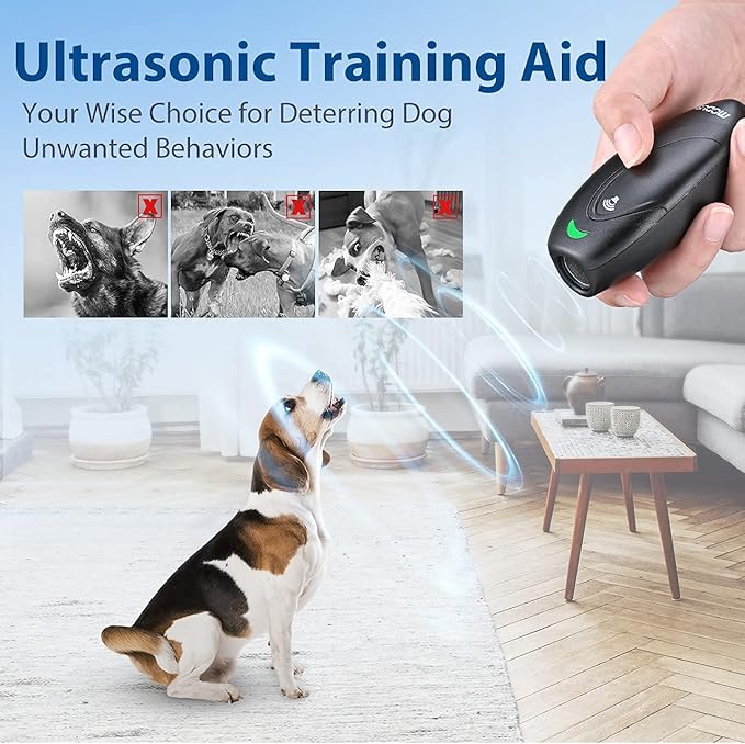 Dog Barking Control Devices 3 Modes Ultrasonic Dog Training and Anti-Barking Device Rechargeable Dog Barking Deterrent Devices,Alternative to Anti bark Collar,Barking Silencer Indoor and Outdoor