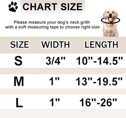 Reflective Martingale Collar for Dogs Nylon Training Collar with No Buckle Cute Floral No Pull Dog Collar for Large Dogs（Pink Flower，L）