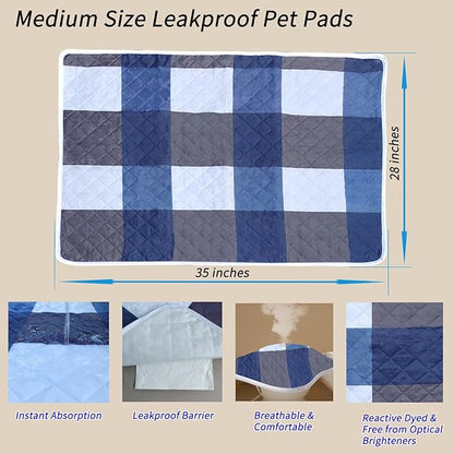 Washable Pee Pads for Dogs with 4-Layer Integrated Waterproof Design, Reusable Super Absorbent Non-Slip Puppy Pads for Crate Training, Home Floor Protection , 28‘’×35‘’ Pack of 2