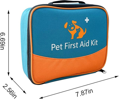 Pet First Aid Kit for Dog, Cat, Rabbit and Other Animal,with Thermometer, Syringe, Otoscope, Perfect for Home Care and Outdoor Travel Emergencies
