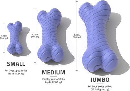 Playology Dog Toys | Dual Layer Bone Durable Chew Toy Bone for Dogs | Medium Blueberry Scented Toy - Easy to Clean and Made from Non Toxic Materials