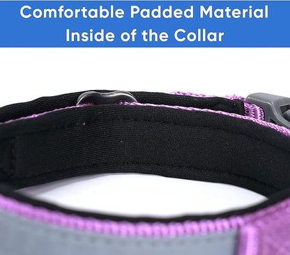 Pawtitas Lumberjack Padded Martingale Collar for Dogs | Soft Neoprene Dog Collar for Your pet's Comfort Made with Reflective Band for Maximum Visibility | Fits Small and Large Pets - Small Orchid