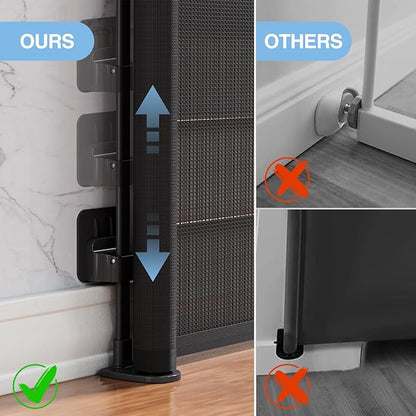 Retractable Baby Gates for Stairs No Drill, PRObebi Retractable Dog Gate Indoor Extends to 54" Wide 34" Tall, Child Gates for Doorways, Stair Gate Use for Outdoor, Hallways, Doorways, Deck, Porch