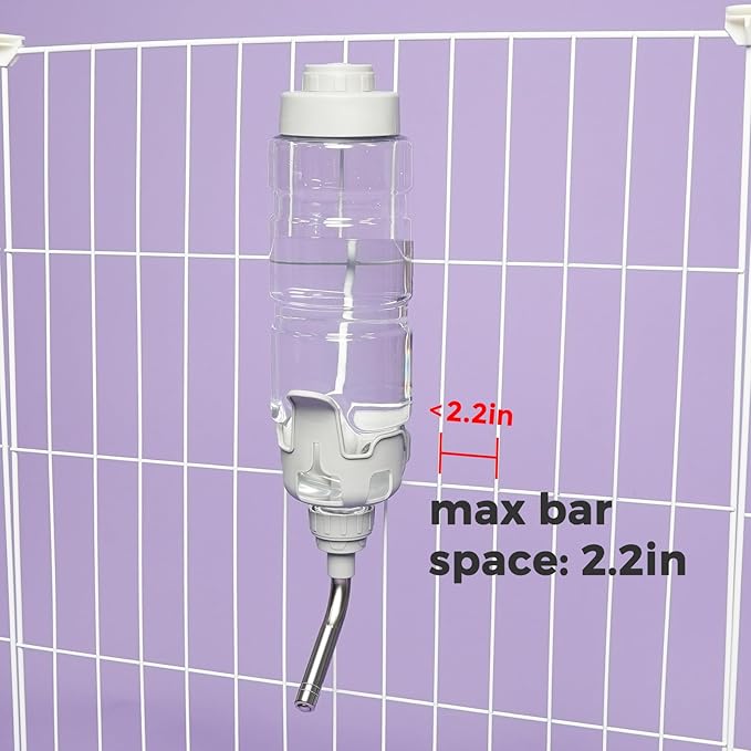Vannon Rabbit Water Bottle for Cage, Top Fill 34oz Bunny Water Bottle No Drip Automatic Water Dispenser for Dog, Rabbit, Guinea Pig & Small Animals Hanging Cage Water Bottle