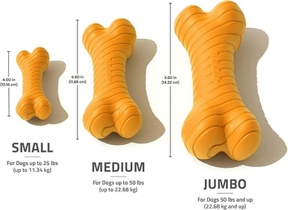 Playology Dog Toys | Dual Layer Bone Durable Chew Toy Bone for Dogs | Jumbo Cheddar Cheese Scented Toy - Easy to Clean and Made from Non Toxic Materials