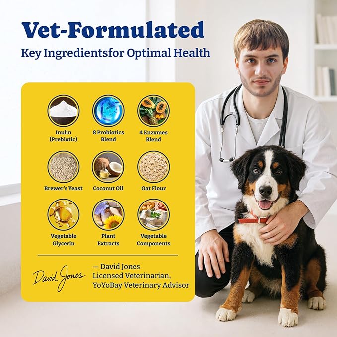 Probiotics for Dogs - Dog Probiotics for Digestive Health, Yeast, Itchy Skin, Gut Health, Immune & Skin - 6 Billion CFUs, 180 Soft Chews, Duck & Pear Flavor - with Prebiotics & Digestive Enzymes