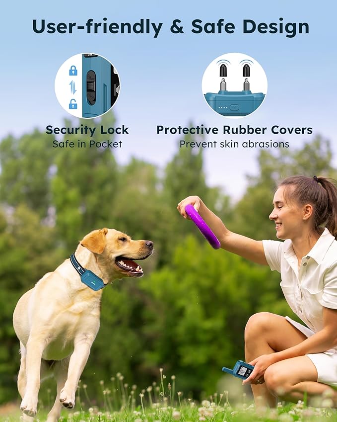 Jugbow Dog Shock Collar - 4200FT Dog Training Collar with Remote, IPX8 Waterproof Electric Collar with 4 Training Modes, Security Lock, Rechargeable e-Collar for Dogs 10-120lbs