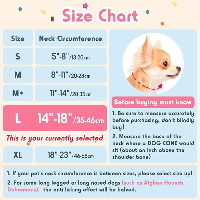 Inflatable Dog Pillow Cone Collar After Surgery, Donut Soft Neck Cone for Husky Border Collie Large Dogs, etc, Recovery E Collar to Stop Licking Pink