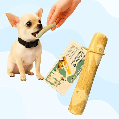 Set of 1 Coffee Wood Dog Chew Stick Toy for Dog, Natural and Real Wooden Bone Sticks for Pets, Safe Dental Cleaning Chews, Pets Health, Teeth Cleaning and Relieve Stress (Small)