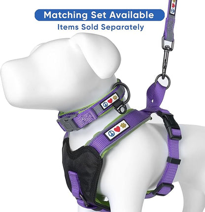 Pawtitas Lumberjack Padded Martingale Collar for Dogs | Soft Neoprene Dog Collar for Your pet's Comfort Made with Reflective Band for Maximum Visibility | Fits Small and Large Pets - Medium Purple