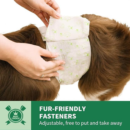 IMMCUTE Small Dog Diapers Male 100 Ct, Male Dog Diapers Disposable with Wetness Indicator, Adjustable Dog Belly Bands, for Excitable Urination, Male Marking