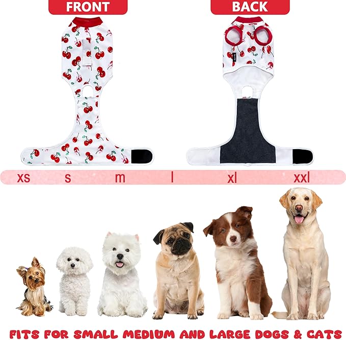 Dog Surgery Recovery Suit, Abdominal Surgical Suit for Male Female Dog Post Spay Neuter, Breathable Pet Onesie E-Collar & Cone Alternative, Surgery Shirt to Prevent Licking, Medium