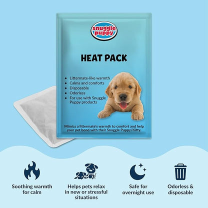 Snuggle Puppy Heartbeat Dog Toy for Puppies, Real-Feel Heartbeat, Calming Sleep Aid and Crate Training Comfort Toy with Heat Pack, Cream Plush Design