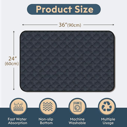 FunFurry Washable Pee Pads for Dogs - 2 Pack Reusable Pee Pads，Waterproof Puppy Pads，Pet Training Pads，Super Absorbent with Dog Paw Shape Non-Slip Backing (Dark Grey, 24" X 36" - 2 Pack)