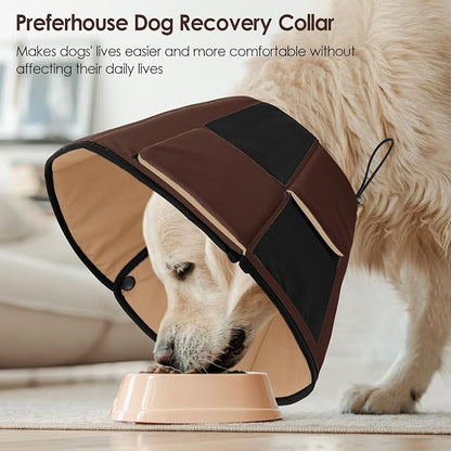 Dog Cones for Large Dogs, Soft Cone for Dogs to Stop Licking, Breathable Pet Surgery Collar Cone for Extra-Large Pets, Brown XL