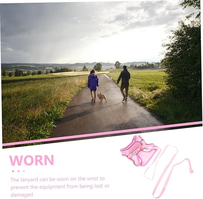 balacoo 1set Reflective Dog Harness and Leash Set Breathable Mesh Outdoor Walking Gear for Summer and Comfortable Pet Walking Pink