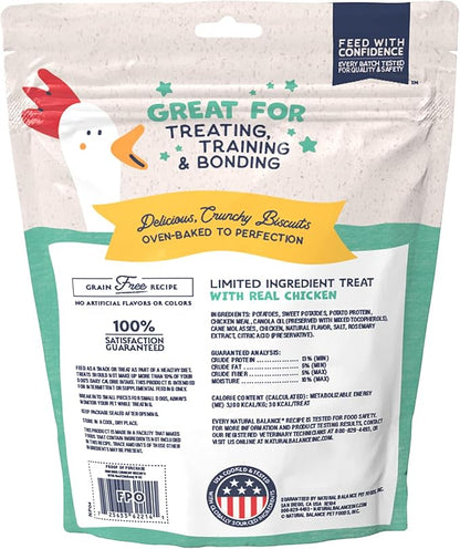 Natural Balance Limited Ingredient Rewards Crunchy Biscuits, Grain-Free Dog Treats for Adult Dogs of All Breeds, Chicken Recipe, 14 Ounce (Pack of 1)