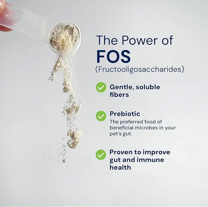 Animal Biome S. Boulardii + FOS Powder Probiotics for Dogs & Cats 60g – Pet Supplements Saccharomyces Boulardii Dog Probiotic with Prebiotic FOS for Gut Health, Digestive Support & Firmer Stool