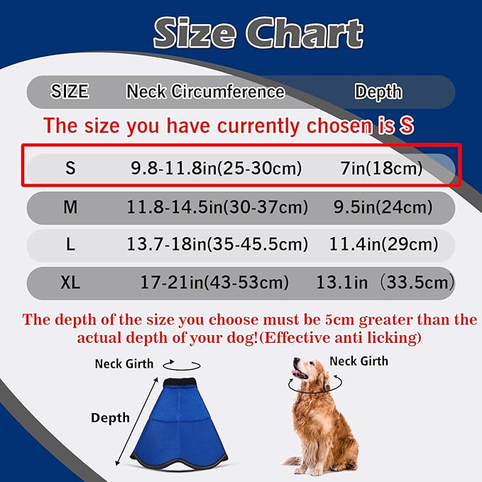 Hard & Heavy Plastic Dog Cone Collar Alternative for Small Dogs (Yorkshire Pomeranian), Adjustable Elizabethan Neck Protective Cone for Healing, Comfortable Pet Recovery Collar Cone of Shame Anti-lick