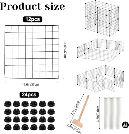 Dog Playpen 12Panels,43.7x43.7x13.8 inches Pet Play Pen House for Medium/Small Dogs Adjustable Dogs Guinea Pig Cage Fence Pen