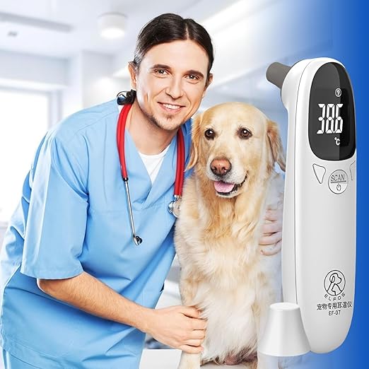 Ear Temperature Thermometer - Non-Conta ct Digital Pet Thermometer for Dogs|Cat and Dog Ear Temperature Monitor | Veterinary Thermometers,Fast and Accurate Temperature Detection for Dogs, Cats - 13cm