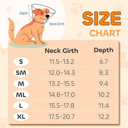 Soft Dog Cone Collar for Large Medium Small Dogs, Adjustable Cones for Dogs to Stop Licking, Recovery Collar After Surgery to Prevent Licking-Comfortable Alternative to Dog Cones(L(Neck:15.5"-17.8")