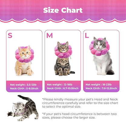 Adjustable Dog Cone Collar, Soft Dog Elizabethan Collar Recovery E Collar After Surgery, Recovery E-Collar for Kittens/Puppies and Cats Recovery (Rose Purple, M)