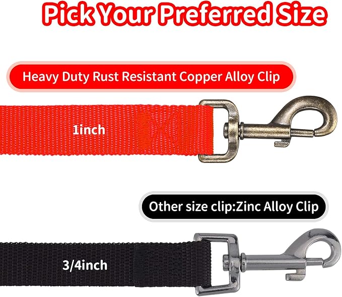 HIKISS Long Dog Leash Obedience Recall Training Agility Lead with Thickening Material for Large Dog - 15ft 20ft 30ft 50ft 100ft Training Leash(Red 20ft)