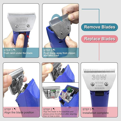Detachable Pet Dog Grooming Blades-Size 7FW Dog Grooming Wide Blade,Cutting Length 1/8" 3.2MM,Compatible with Most Andis,Oster A5,Wahl km10 Clippers