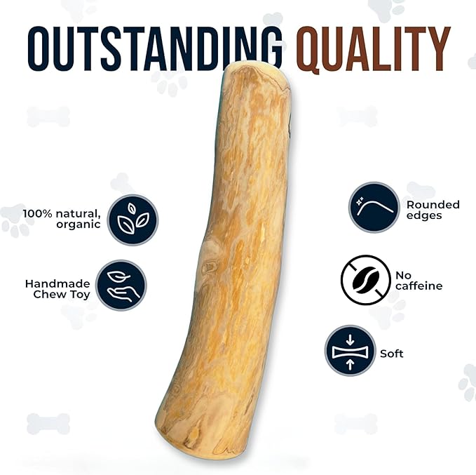 Set of 2 Coffee Wood Dog Chew Stick Toy, Natural and Real Wooden Bone Sticks, Safe Dental Cleaning Chews, Pet Health, Teeth Cleaning and Relieve Stress (Set 2 for Medium Dog)