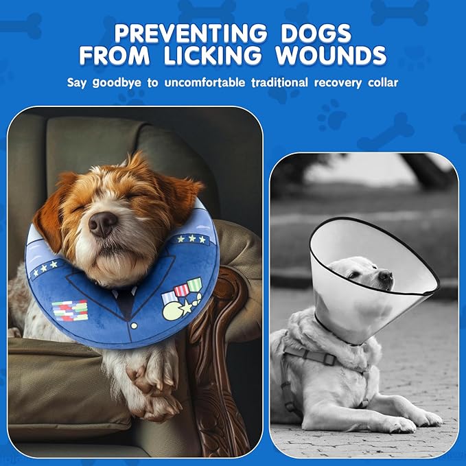 Soft Dog Cone Alternative - Adjustable Recovery Collar for Post-Surgery, Neck Donut E-Collar for Small Medium Large Dogs, Comfy Elizabethan Substitute