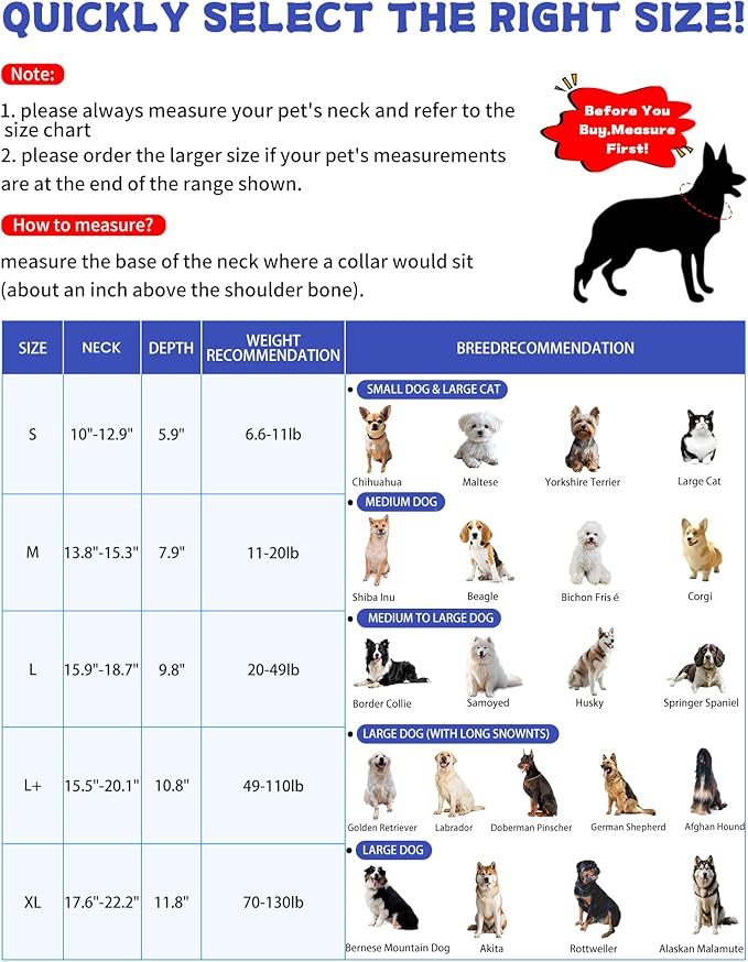 Mosago Soft Dog Cone Collar after Surgery Alternative for Dogs to Stop Licking, Comfort Collars for Large/Medium/Small Pet, Adjustable Elizabethan Neuter Recovery E Cones of Shame Neck & Head Ecollars