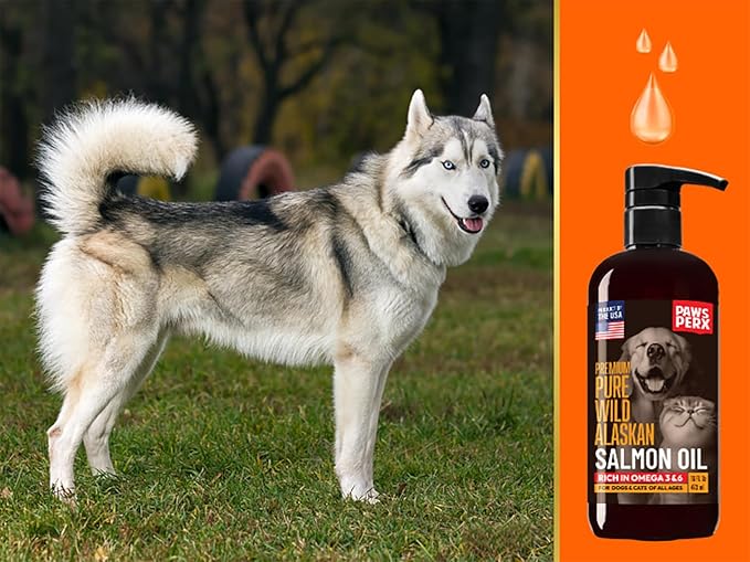 Salmon Oil Food Topper for Pets; Premium-Pure Alaskan Omega 3 Supplement; Improves Taste of Kibble; Supports Skin, Coat & Joints; Sustainably Sourced (Two 16 fl oz Bottle)