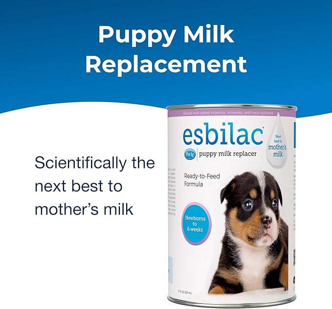 PetAg Esbilac Puppy Milk Replacer Liquid - 11 oz - Ready-to-Feed Puppy Formula with Vitamins for Puppies Newborn to Six Weeks Old - Easy to Digest