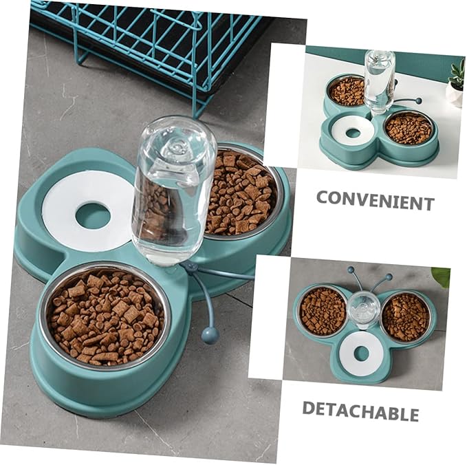 BESPORTBLE Triple-use Pet Waterer Feeder Dog Food Dispenser Kitten Feeder Pet Accessory Shatterproof Material