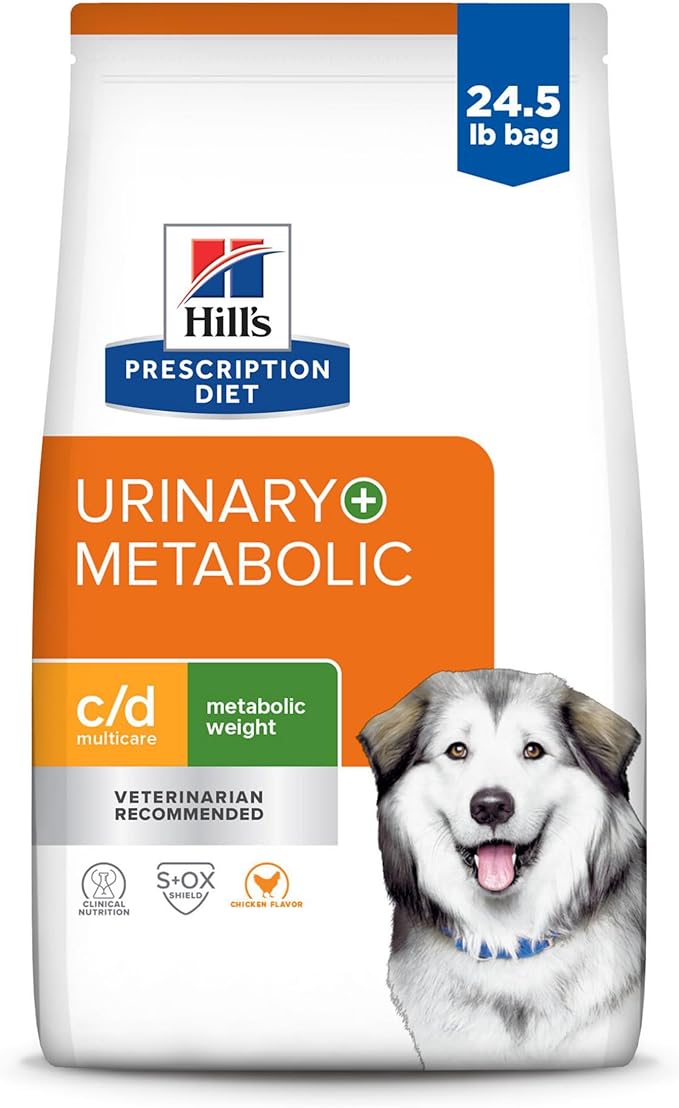 Hill's Prescription Diet c/d Multicare + Metabolic Chicken Flavor Dry Dog Food, Veterinary Diet, 24.5 lb. Bag