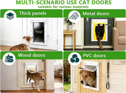 Large Dog Door Doggy Door Easy Install - Wood & PVC Doors & Walls，Doggie Free Movement &Strong Magnetic Auto-Close & Sliding Lock,Telescoping Frame,10 1/8" x 15 3/4" for Large Dogs Up to 100 lb