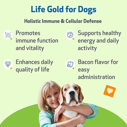 Pet Wellbeing Life Gold for Dogs - Vet-Formulated - Immune Support and Antioxidant Protection - Natural Herbal Supplement 2 oz (59 ml)