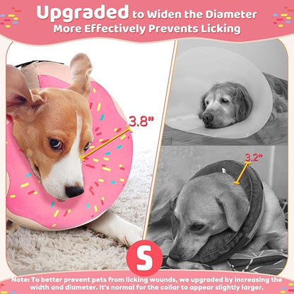 Gimars Inflatable Dog Cone Alternative Dog Donut Collar After Surgery, Soft Neck Pillow Recovery Cone, Elizabethan Collar Alternative for Puppies, Cats