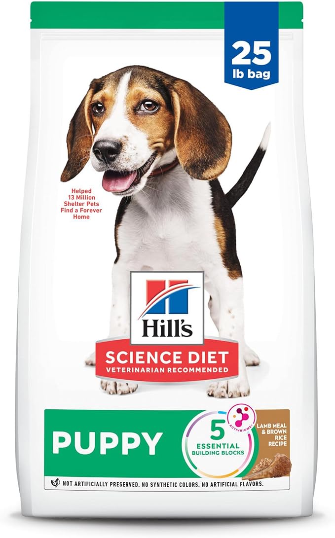 Hill's Science Diet Puppy Dry Dog Food, Lamb Meal & Brown Rice, 25 lb. Bag
